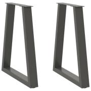 vidaXL Matbordsben V-formade 2 st antracit 60x(72-73,3) cm stål
