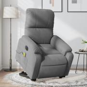 vidaXL Elektrisk massagefåtölj med uppresningshjälp mikrofibertyg