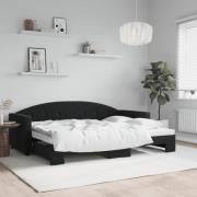 vidaXL Dagbädd utdragbar svart 80x200 cm sammet