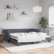 vidaXL Dagbädd utdragbar mörkgrå 100x200 cm sammet