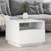 vidaXL Soffbord med LED vit 50x49x40 cm