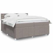 vidaXL Ramsäng med madrass taupe 200x200 cm tyg