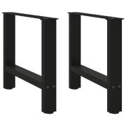 vidaXL Soffbordsben svarta 2 st 60x(42-43) cm stål