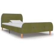 vidaXL Sängram utan madrass grön tyg 90x200 cm
