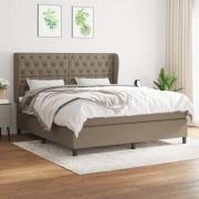 vidaXL Ramsäng med madrass taupe 160x200 cm tyg