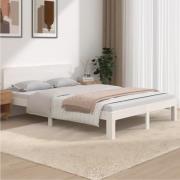 vidaXL Sängram vit massivt trä 150x200 cm