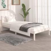 vidaXL Sängram massiv furu 90x190 cm vit 3FT