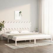 vidaXL Sängram vit 200x200 cm massivt trä