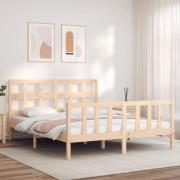 vidaXL Sängram utan madrass 160x200 cm massiv furu