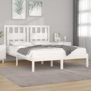 vidaXL Sängram vit massiv furu 140x200 cm