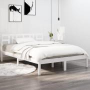 vidaXL Sängram vit massivt trä 140x200 cm