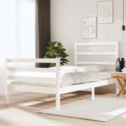 vidaXL Sängram vit massiv furu 90x190 cm