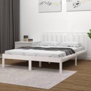 vidaXL Sängram vit massiv furu 200x200 cm