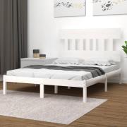 vidaXL Sängram vit massivt trä 150x200 cm