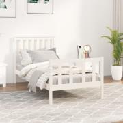 vidaXL Sängram utan madrass vit 100x200 cm massiv furu