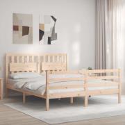 vidaXL Sängram med huvudgavel 160x200 cm massivt trä