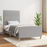 vidaXL Sängram utan madrass ljusgrå 100x200 cm tyg