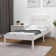 vidaXL Sängram vit massivt trä 90x190 cm