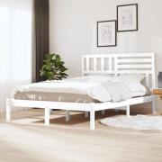 vidaXL Sängram utan madrass vit 120x190 cm massiv furu