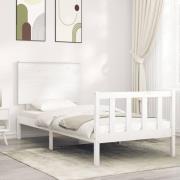 vidaXL Sängram utan madrass vit 100x200 cm massiv furu