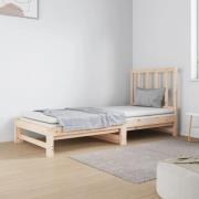 vidaXL Utdragbar dagbädd 2x(90x190) cm massiv furu