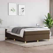 vidaXL Sängram utan madrass mörkbrun 140x190 cm tyg