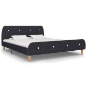 vidaXL Sängram utan madrass mörkgrå tyg 160x200 cm