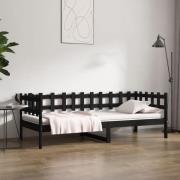 vidaXL Dagbädd svart 90x200 cm massiv furu