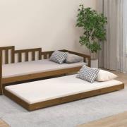vidaXL Sängram honungsbrun 100x200 cm massiv furu