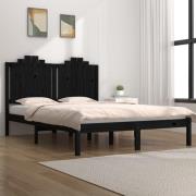 vidaXL Sängram svart massiv furu 140x190 cm