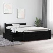 vidaXL Sängram med lådor svart 90x200 cm