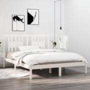 vidaXL Sängram vit massiv furu 160x200 cm