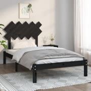 vidaXL Sängram svart 100x200 cm massivt trä