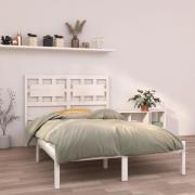 vidaXL Sängram vit massivt trä 140x190 cm