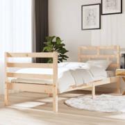 vidaXL Sängram massivt trä 75x190 cm