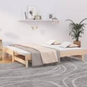 vidaXL Utdragbar dagbädd 2x(90x190) cm massiv furu