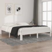 vidaXL Sängram vit massiv furu 160x200 cm