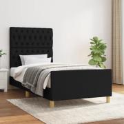 vidaXL Sängram utan madrass svart 100x200 cm tyg