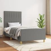 vidaXL Sängram utan madrass mörkgrå 90x190 cm tyg