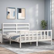 vidaXL Sängram utan madrass vit 160x200 cm massiv furu