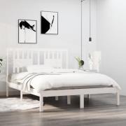 vidaXL Sängram vit massivt trä 120x190 cm