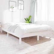 vidaXL Sängram vit 135x190 cm dubbel massiv furu
