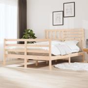 vidaXL Sängram massiv furu 135x190 cm