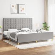 vidaXL Sängram utan madrass ljusgrå 200x200 cm tyg