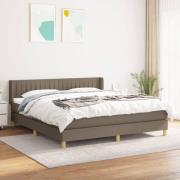 vidaXL Ramsäng med madrass taupe 200x200 cm tyg
