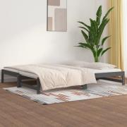 vidaXL Utdragbar dagbädd grå 2x(90x200) cm massiv furu