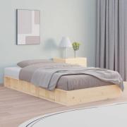 vidaXL Sängram massiv furu 135x190 cm