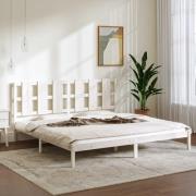 vidaXL Sängram utan madrass vit 200x200 cm massiv furu