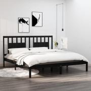 vidaXL Sängram svart massiv furu 200x200 cm