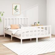 vidaXL Sängram utan madrass vit 140x200 cm massiv furu